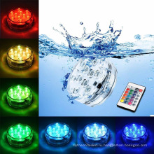В RGB 10 LED погружные батареей ip68 Водонепроницаемый подводный Плавательный бассейн свадьбу бассейна пруд освещения